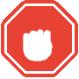 A hand holding up five fingers inside of an image of a stop sign